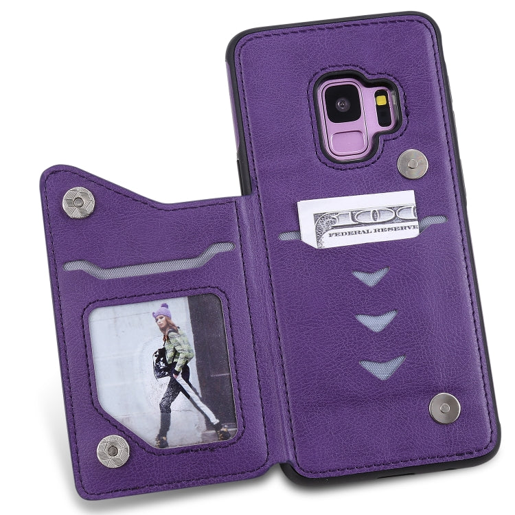 For Galaxy S9 Solid Color Double Buckle Zipper Shockproof Protective Case