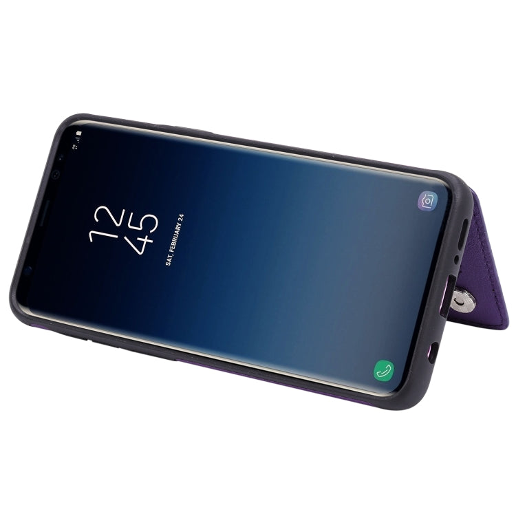 For Galaxy S9 Solid Color Double Buckle Zipper Shockproof Protective Case