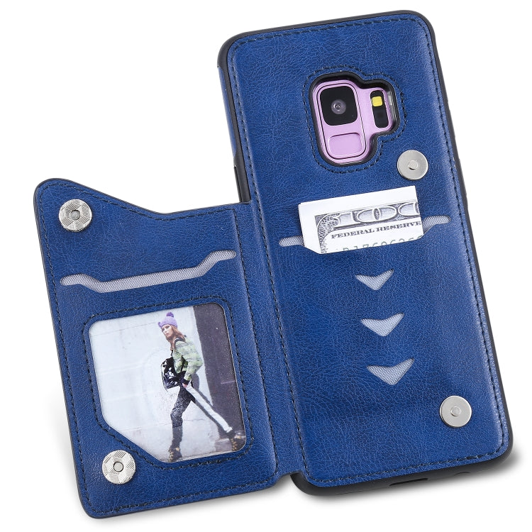 For Galaxy S9 Solid Color Double Buckle Zipper Shockproof Protective Case