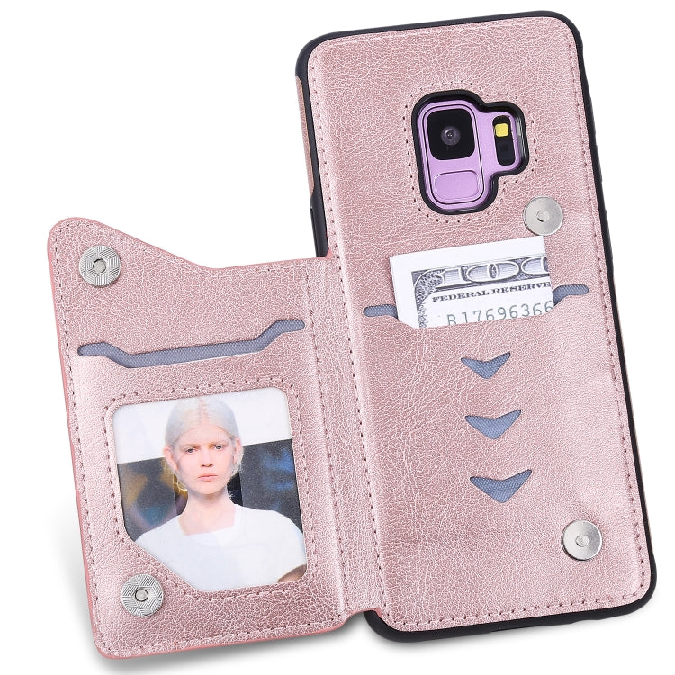 For Galaxy S9 Solid Color Double Buckle Zipper Shockproof Protective Case