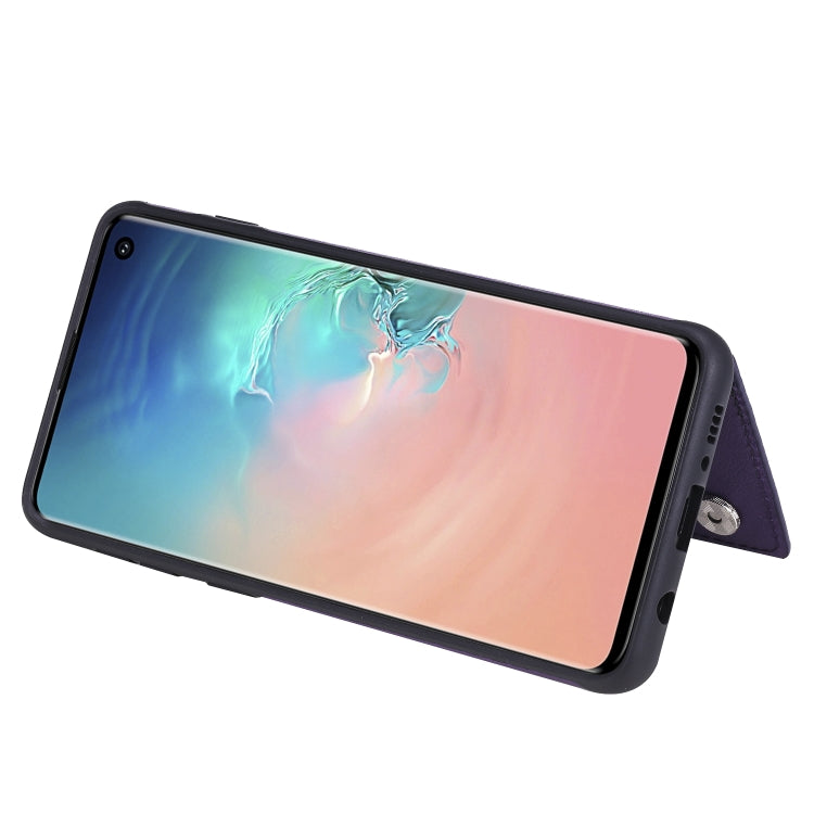 For Galaxy S10 Solid Color Double Buckle Zipper Shockproof Protective Case