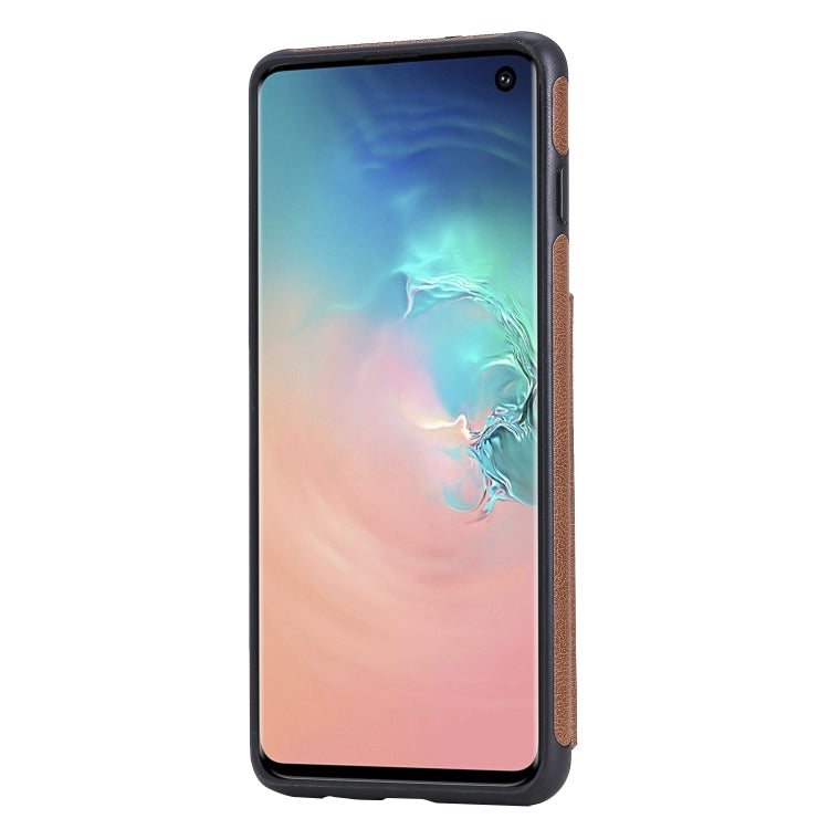 For Galaxy S10 Solid Color Double Buckle Zipper Shockproof Protective Case