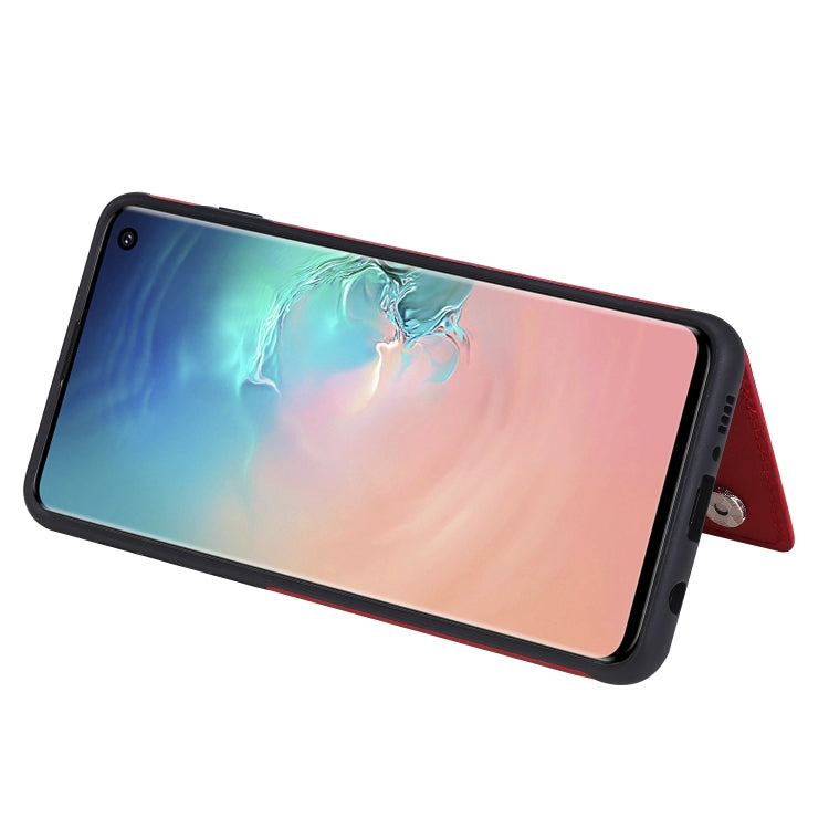 For Galaxy S10 Solid Color Double Buckle Zipper Shockproof Protective Case