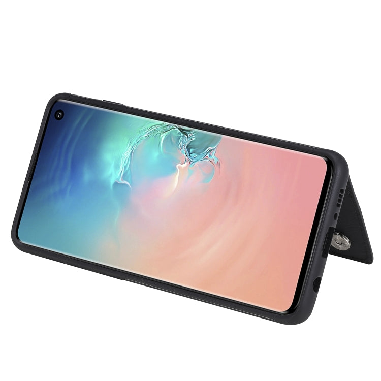 For Galaxy S10 Solid Color Double Buckle Zipper Shockproof Protective Case