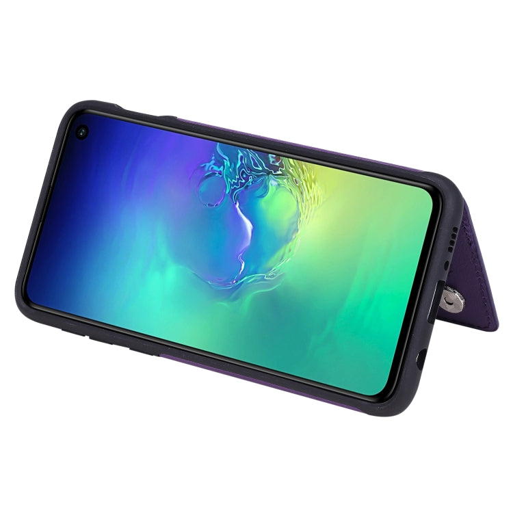 For Galaxy S10e Solid Color Double Buckle Zipper Shockproof Protective Case