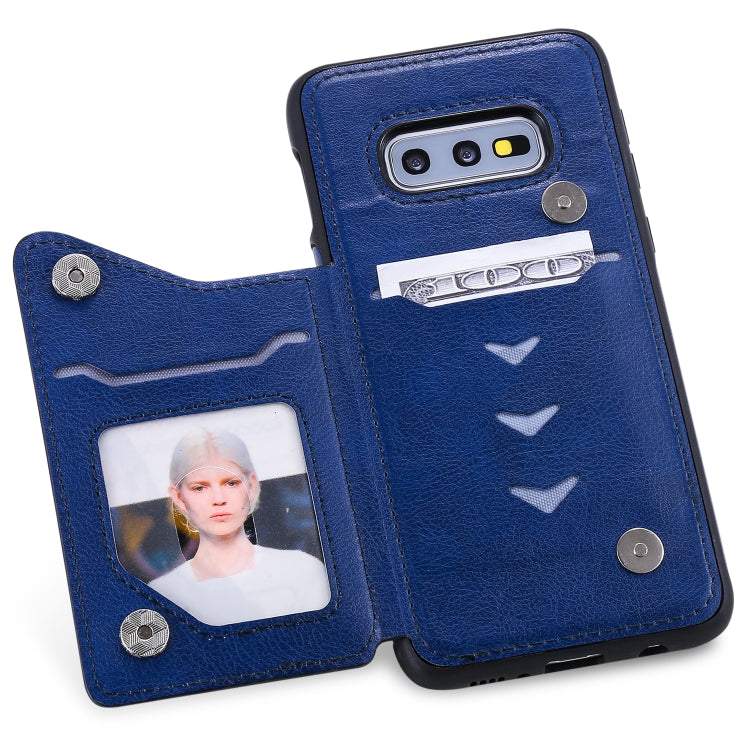 For Galaxy S10e Solid Color Double Buckle Zipper Shockproof Protective Case
