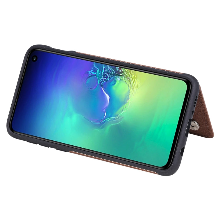 For Galaxy S10e Solid Color Double Buckle Zipper Shockproof Protective Case