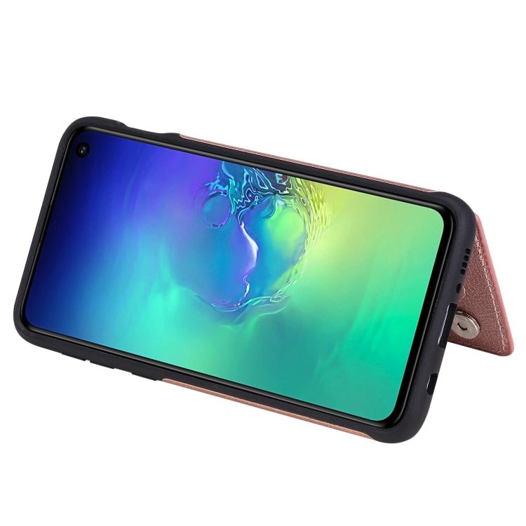 For Galaxy S10e Solid Color Double Buckle Zipper Shockproof Protective Case