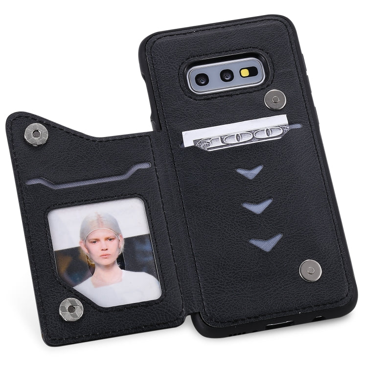 For Galaxy S10e Solid Color Double Buckle Zipper Shockproof Protective Case