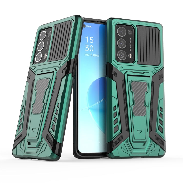 For OPPO Reno6 Pro+ 5G War Chariot Series Armor All-inclusive Shockproof PC + TPU Protective Case with Invisible Holder