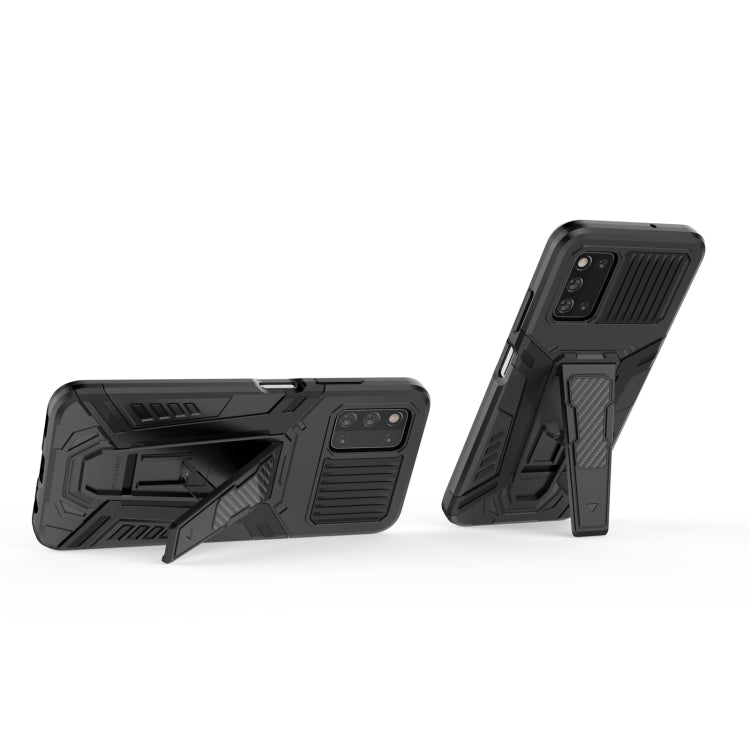 For Samsung Galaxy F52 5G War Chariot Series Armor All-inclusive Shockproof PC + TPU Protective Case with Invisible Holder