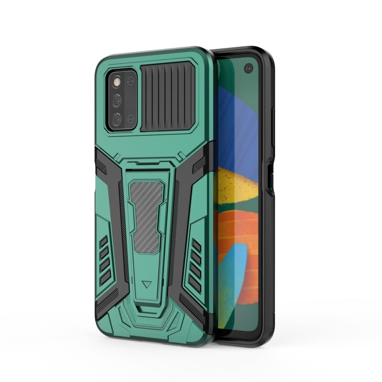 For Samsung Galaxy F52 5G War Chariot Series Armor All-inclusive Shockproof PC + TPU Protective Case with Invisible Holder