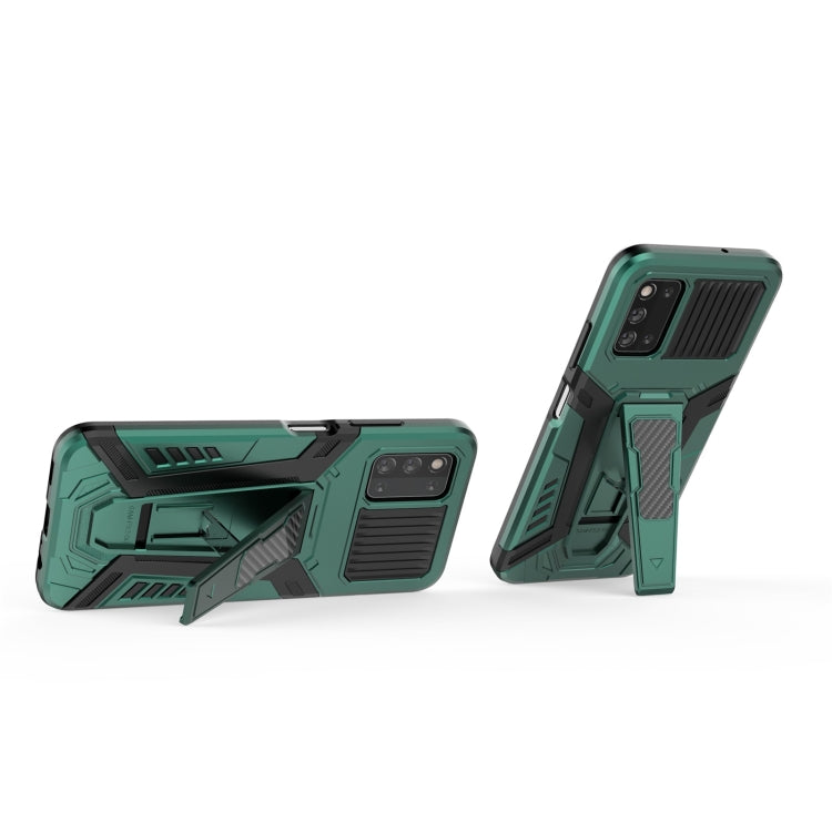 For Samsung Galaxy F52 5G War Chariot Series Armor All-inclusive Shockproof PC + TPU Protective Case with Invisible Holder