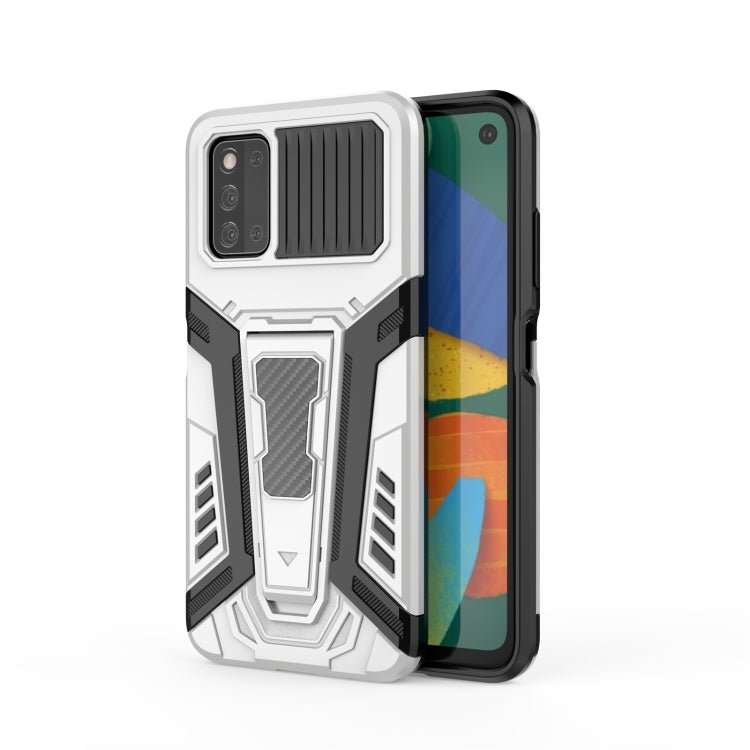 For Samsung Galaxy F52 5G War Chariot Series Armor All-inclusive Shockproof PC + TPU Protective Case with Invisible Holder