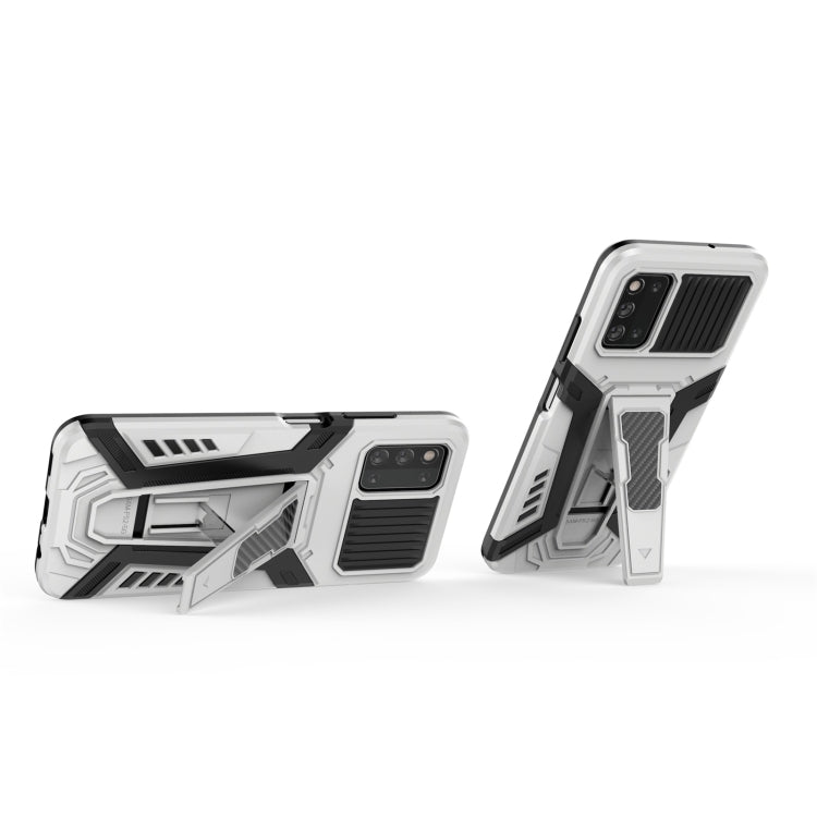 For Samsung Galaxy F52 5G War Chariot Series Armor All-inclusive Shockproof PC + TPU Protective Case with Invisible Holder