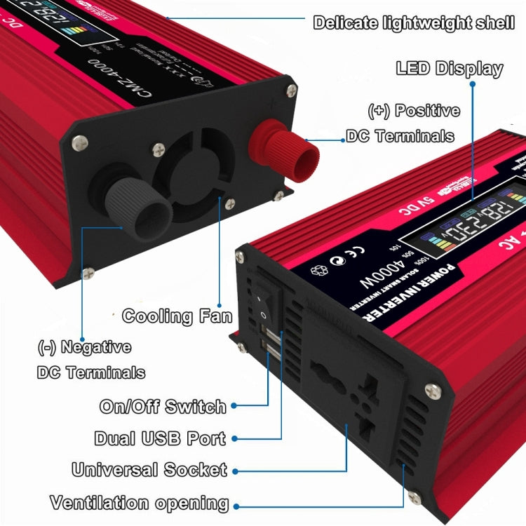 Zhizun Modified Sinewave 12V to 220V 4000W Car Power Inverter