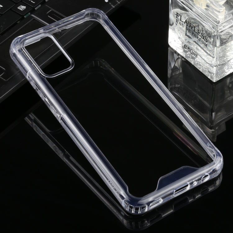 For Samsung Galaxy A02s Four-corner Shockproof Transparent TPU + PC Protective Case