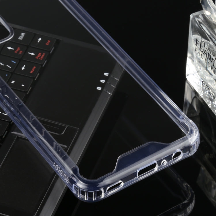 For Samsung Galaxy A02s Four-corner Shockproof Transparent TPU + PC Protective Case