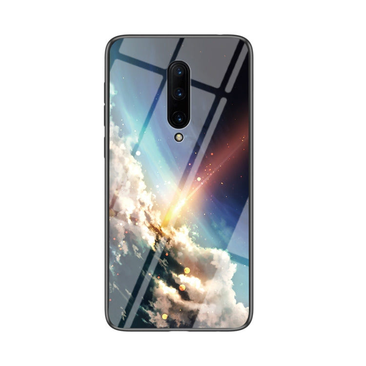 For OnePlus 7 Pro Starry Sky Painted Tempered Glass TPU Shockproof Protective Case