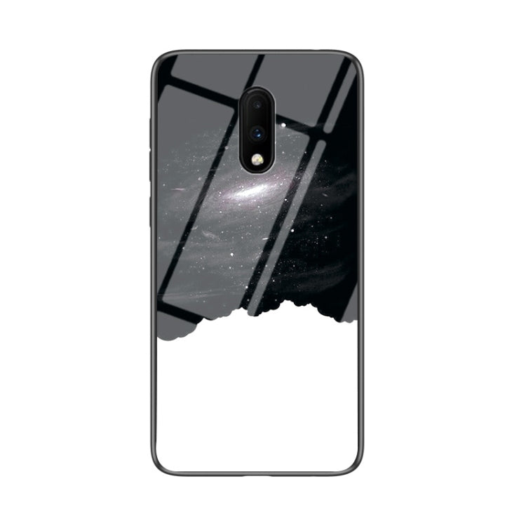 For OnePlus 7 Starry Sky Painted Tempered Glass TPU Shockproof Protective Case