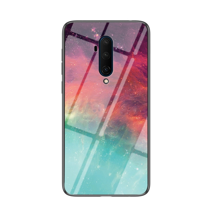 For OnePlus 7T Pro Starry Sky Painted Tempered Glass TPU Shockproof Protective Case