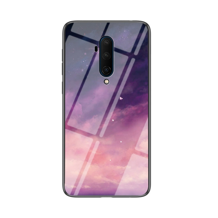 For OnePlus 7T Pro Starry Sky Painted Tempered Glass TPU Shockproof Protective Case