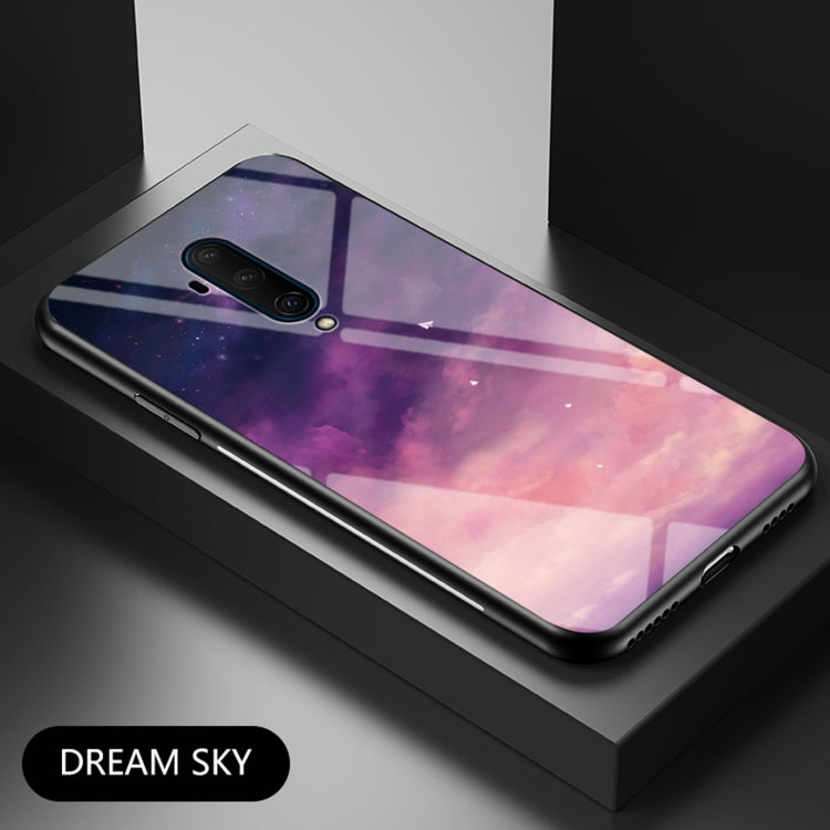 For OnePlus 7T Pro Starry Sky Painted Tempered Glass TPU Shockproof Protective Case