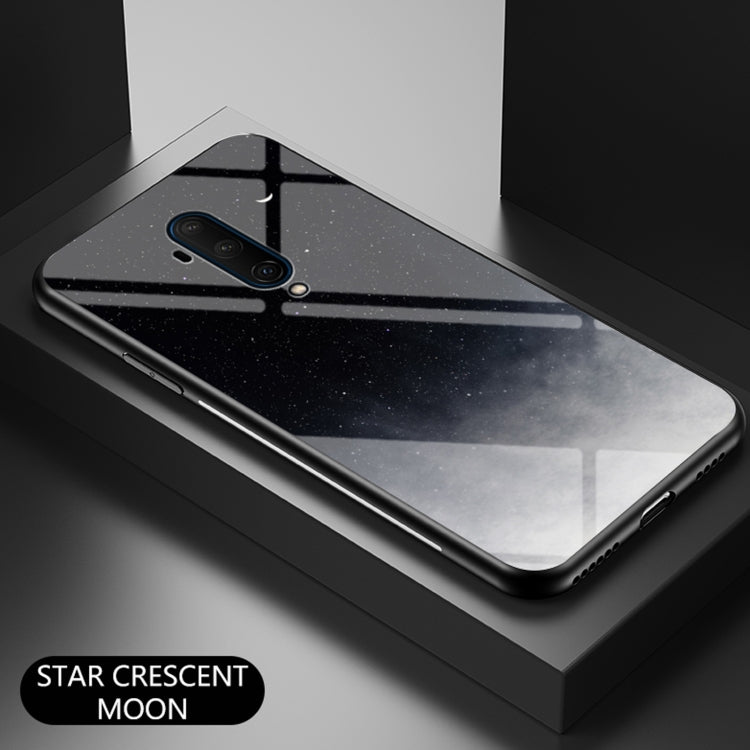For OnePlus 7T Pro Starry Sky Painted Tempered Glass TPU Shockproof Protective Case