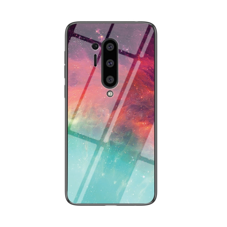 For OnePlus 8 Pro Starry Sky Painted Tempered Glass TPU Shockproof Protective Case