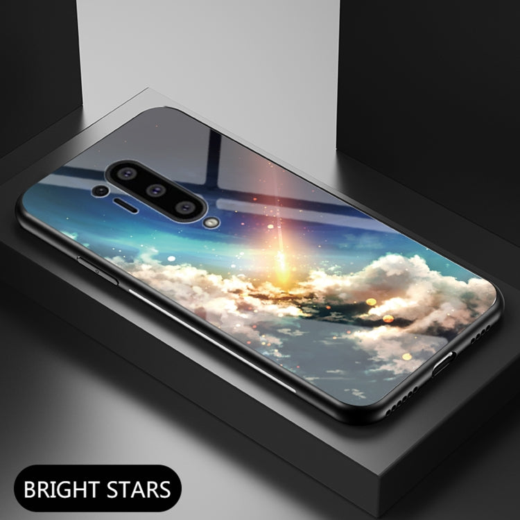 For OnePlus 8 Pro Starry Sky Painted Tempered Glass TPU Shockproof Protective Case