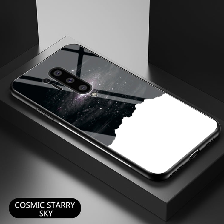 For OnePlus 8 Pro Starry Sky Painted Tempered Glass TPU Shockproof Protective Case