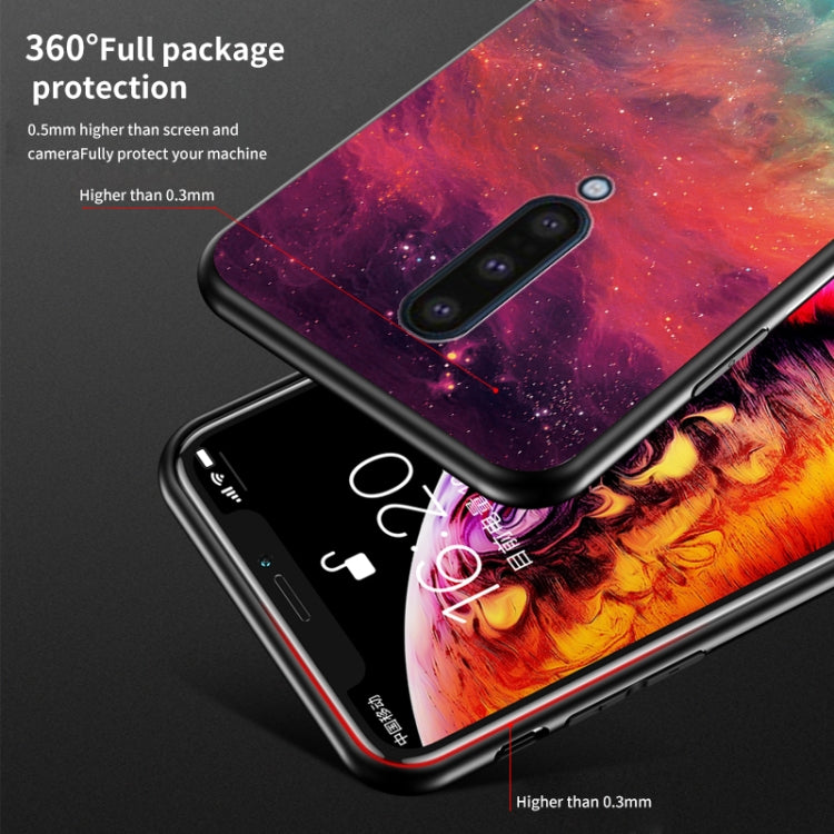 For OnePlus 8 Starry Sky Painted Tempered Glass TPU Shockproof Protective Case