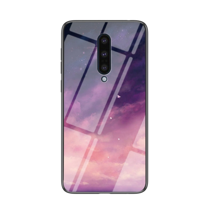 For OnePlus 8 Starry Sky Painted Tempered Glass TPU Shockproof Protective Case