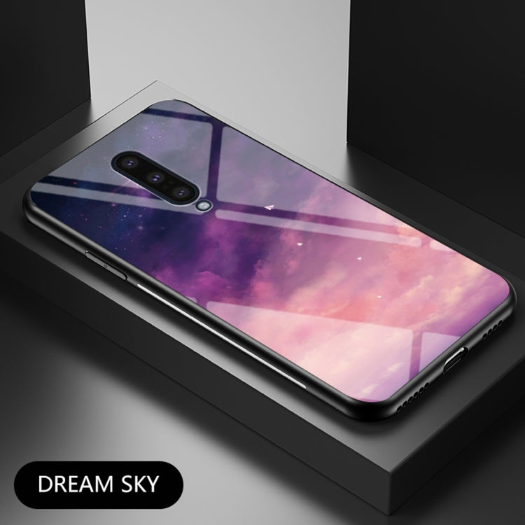 For OnePlus 8 Starry Sky Painted Tempered Glass TPU Shockproof Protective Case