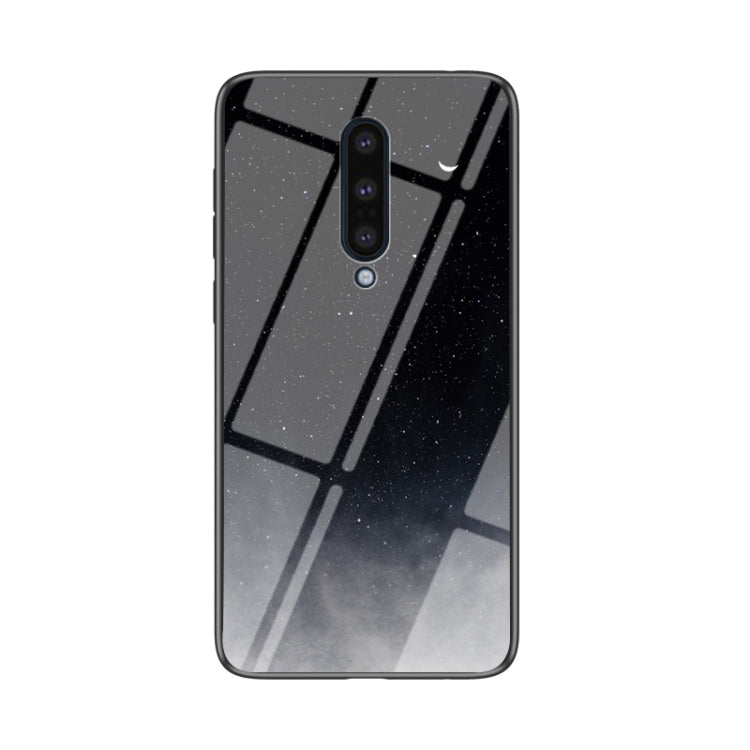 For OnePlus 8 Starry Sky Painted Tempered Glass TPU Shockproof Protective Case