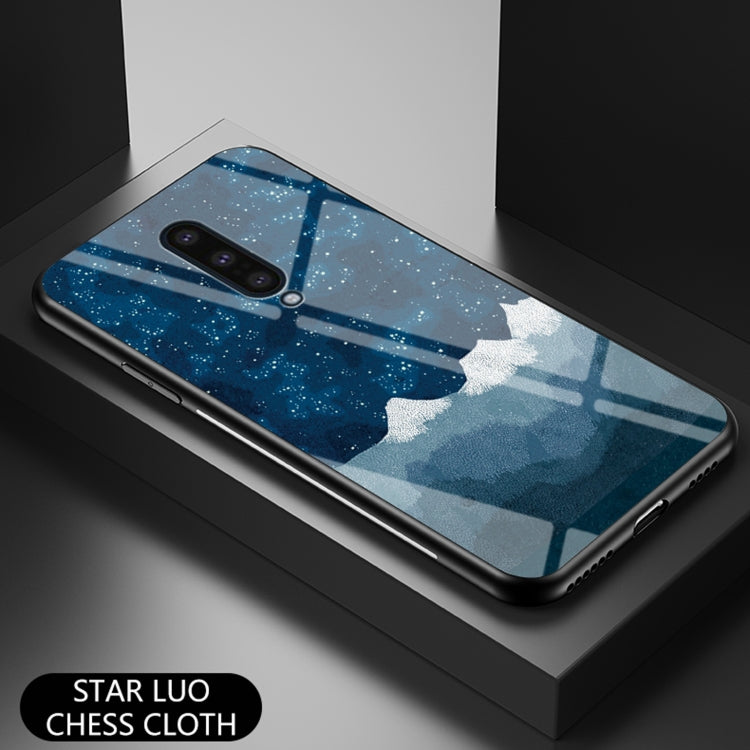 For OnePlus 8 Starry Sky Painted Tempered Glass TPU Shockproof Protective Case