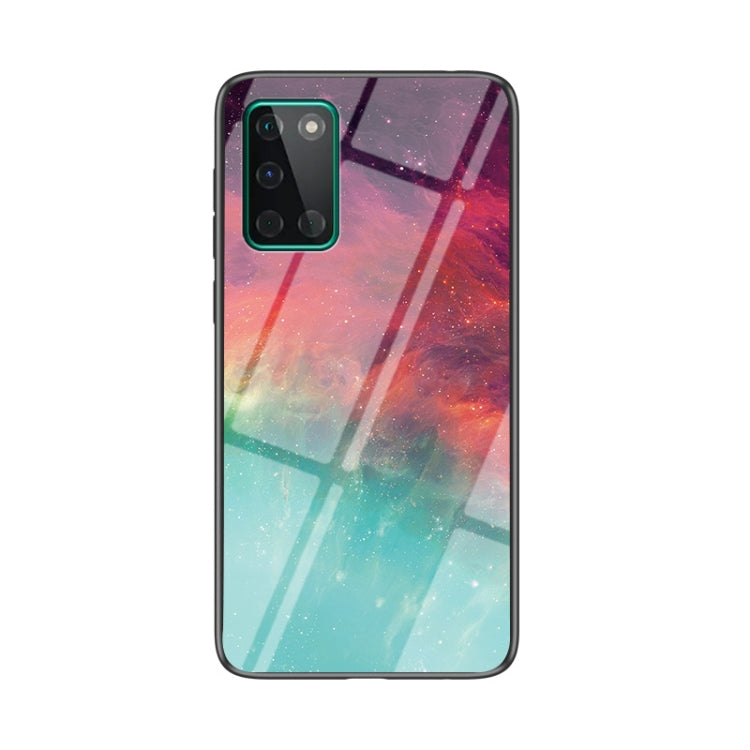 For OnePlus 8T Starry Sky Painted Tempered Glass TPU Shockproof Protective Case