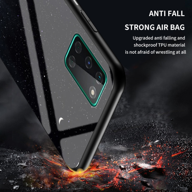 For OnePlus 8T Starry Sky Painted Tempered Glass TPU Shockproof Protective Case