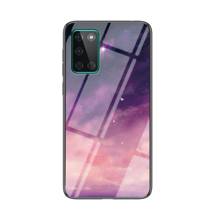 For OnePlus 8T Starry Sky Painted Tempered Glass TPU Shockproof Protective Case