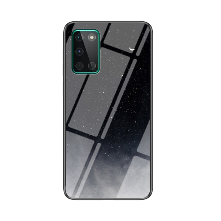 For OnePlus 8T Starry Sky Painted Tempered Glass TPU Shockproof Protective Case