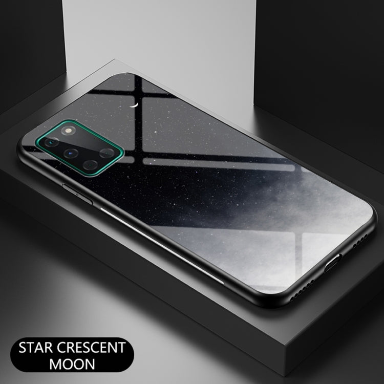 For OnePlus 8T Starry Sky Painted Tempered Glass TPU Shockproof Protective Case