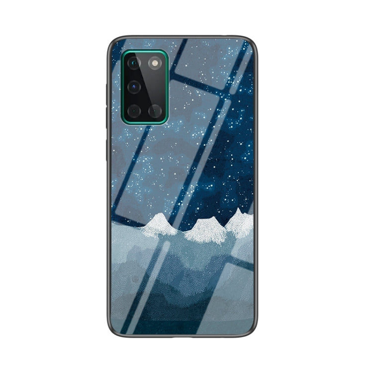 For OnePlus 8T Starry Sky Painted Tempered Glass TPU Shockproof Protective Case