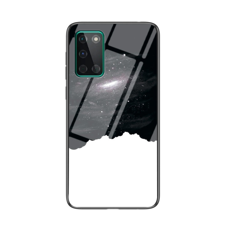 For OnePlus 8T Starry Sky Painted Tempered Glass TPU Shockproof Protective Case