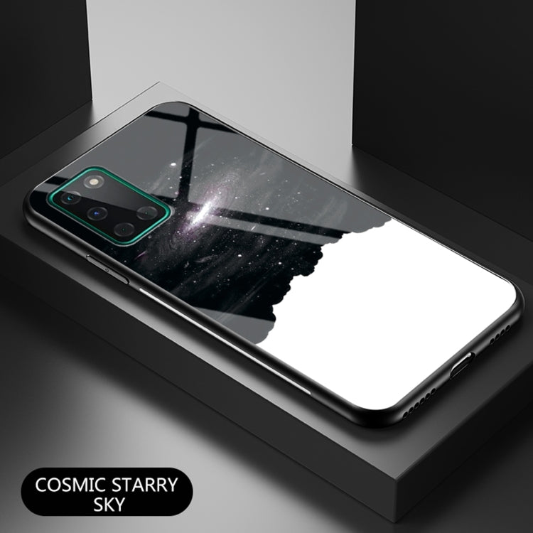 For OnePlus 8T Starry Sky Painted Tempered Glass TPU Shockproof Protective Case