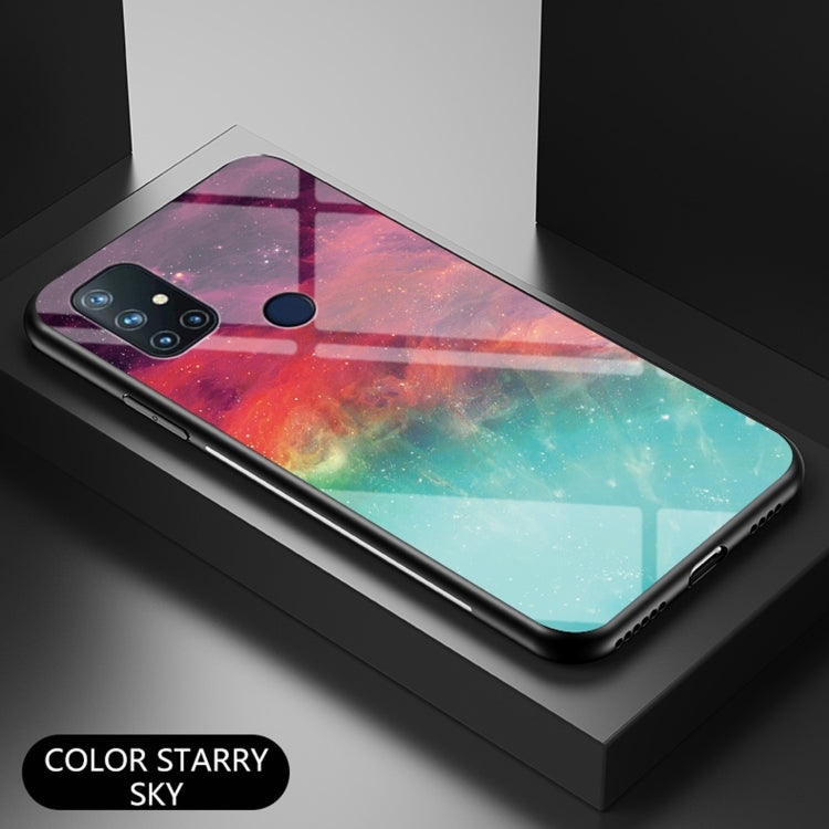 For OnePlus N10 5G Starry Sky Painted Tempered Glass TPU Shockproof Protective Case