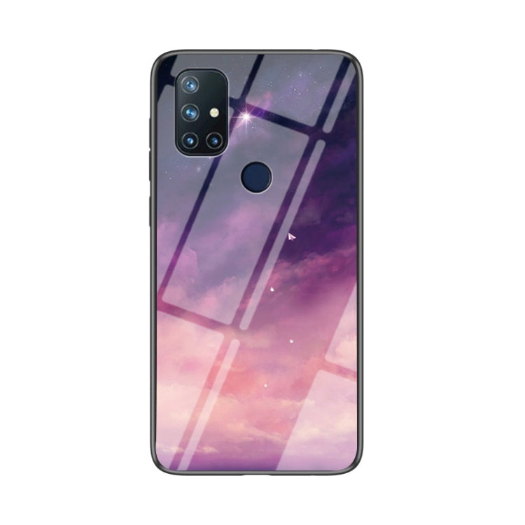 For OnePlus N10 5G Starry Sky Painted Tempered Glass TPU Shockproof Protective Case