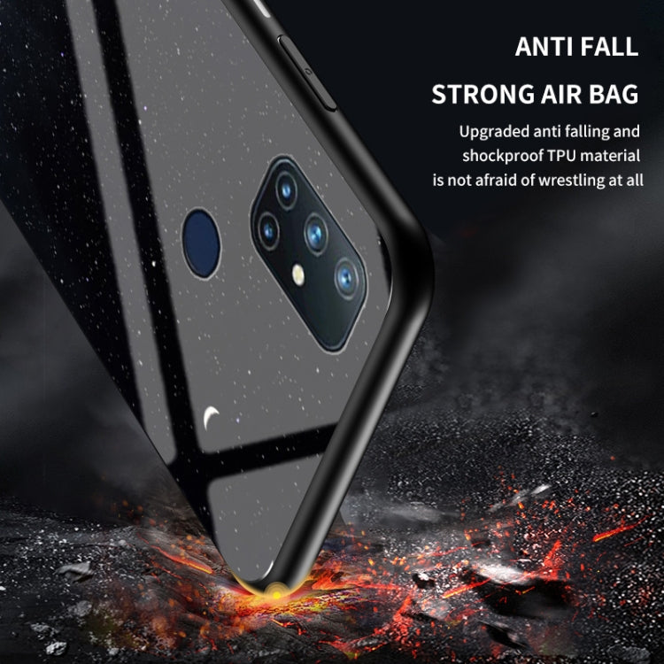 For OnePlus N10 5G Starry Sky Painted Tempered Glass TPU Shockproof Protective Case