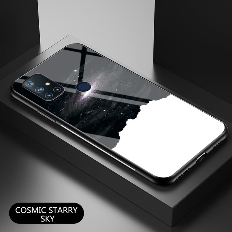 For OnePlus N10 5G Starry Sky Painted Tempered Glass TPU Shockproof Protective Case