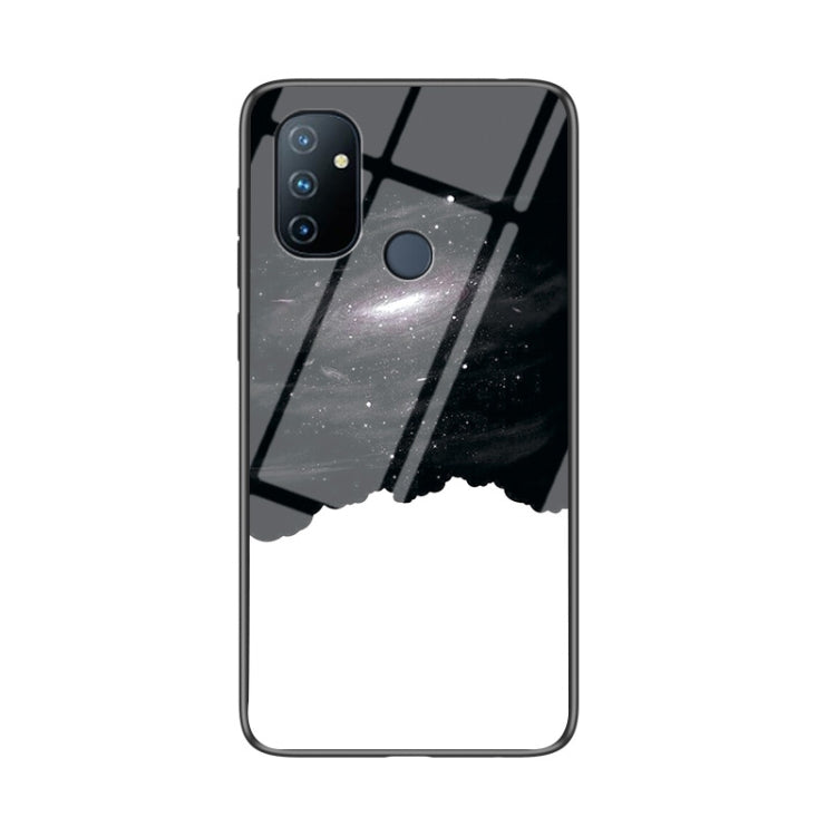 For OnePlus Nord N100 Starry Sky Painted Tempered Glass TPU Shockproof Protective Case