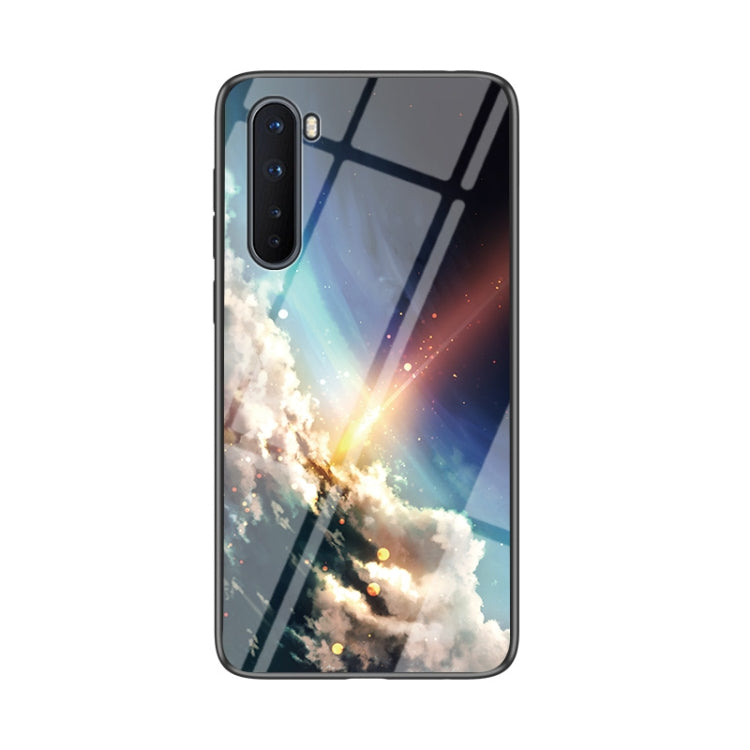 For OnePlus Nord Starry Sky Painted Tempered Glass TPU Shockproof Protective Case